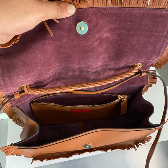 VALENTINO GARAVANI Leather Crossbody/clutch  Large Fringe Detachable Strap - Picture 6 of 16